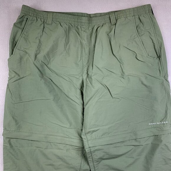 Columbia PFG Mens Convertible Pants 2XL Green Shorts Nylon Performance Fishing - Picture 2 of 16